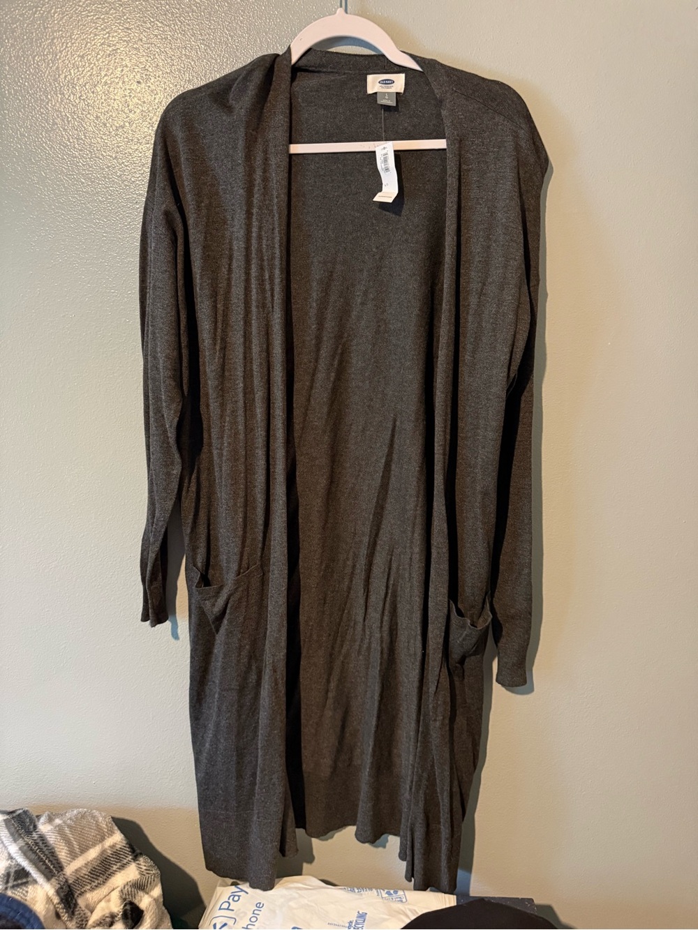 Old Navy Charcoal Open-Front Long Cardigan